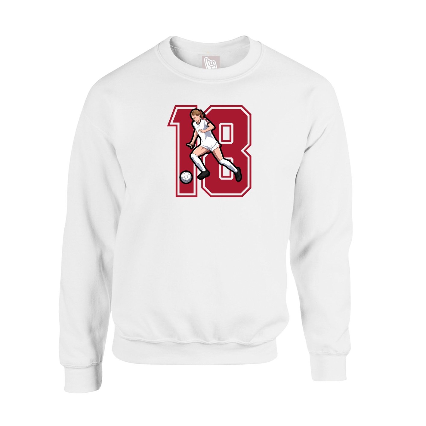 Fleece Crew — Number in White