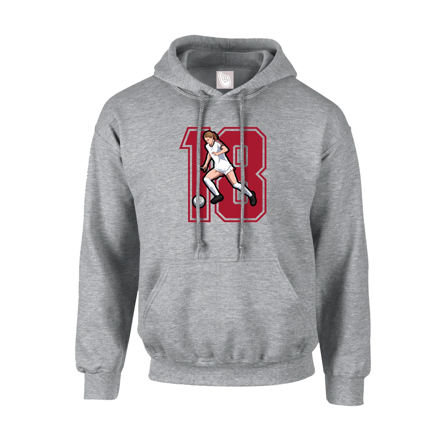 Youth Hoodie — Number in Grey