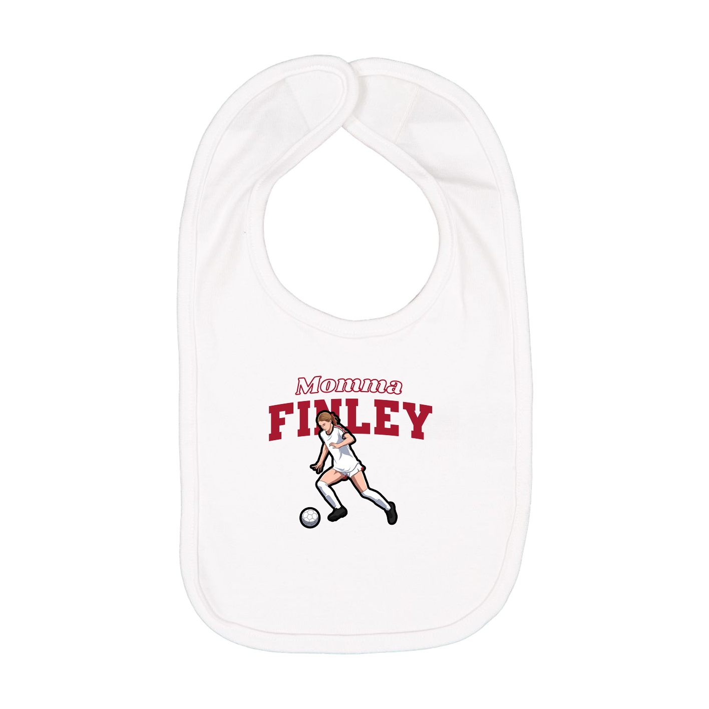 Infant Bib — Mothers Day Block in White
