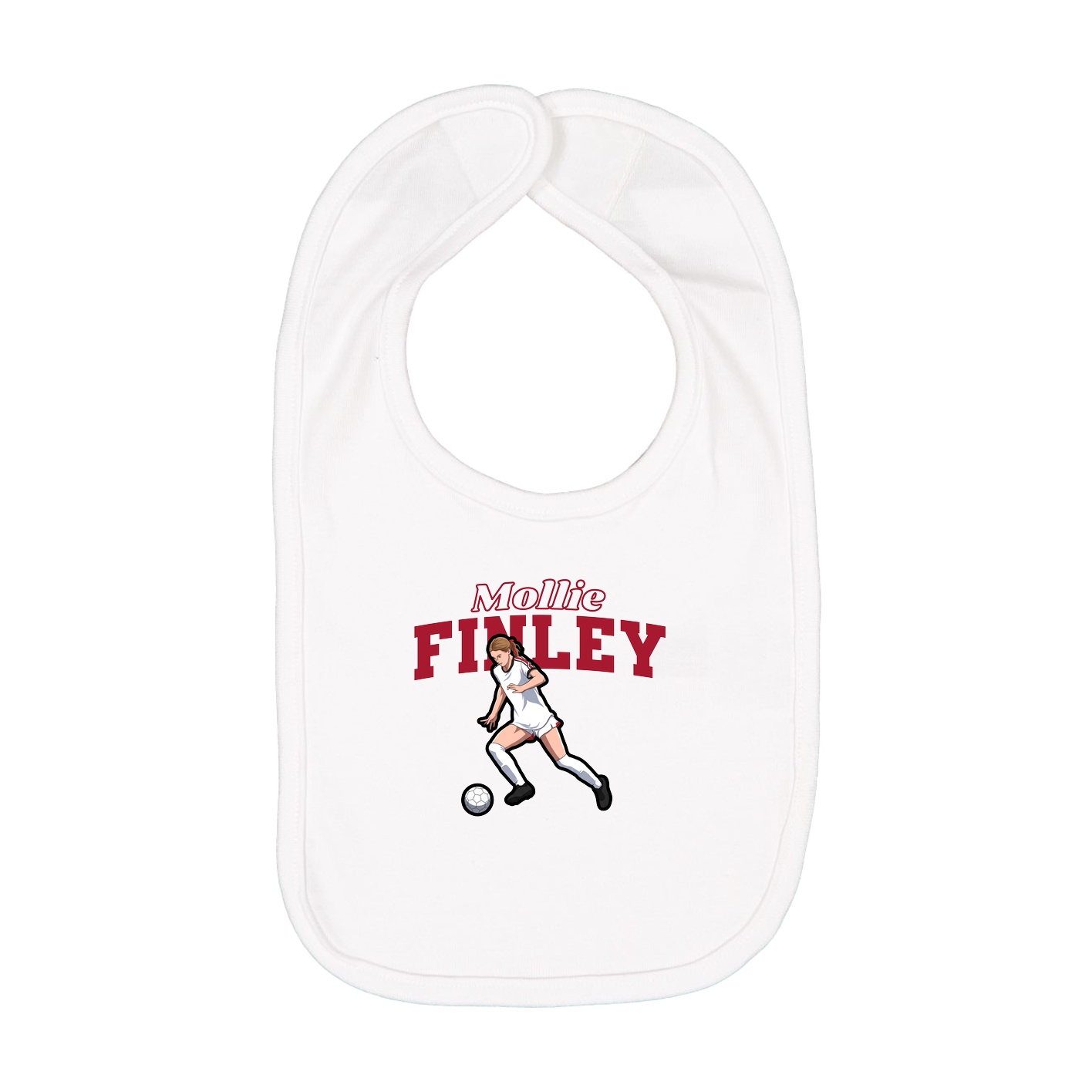 Infant Bib — Name Arch in White
