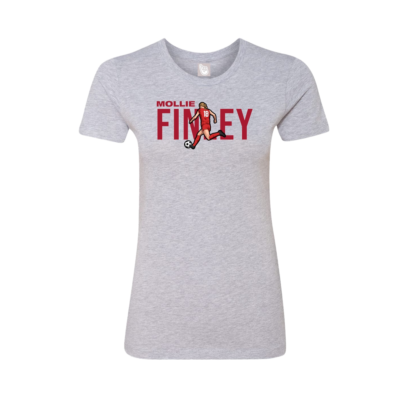 Fitted Women's Tee — Player Name in Grey