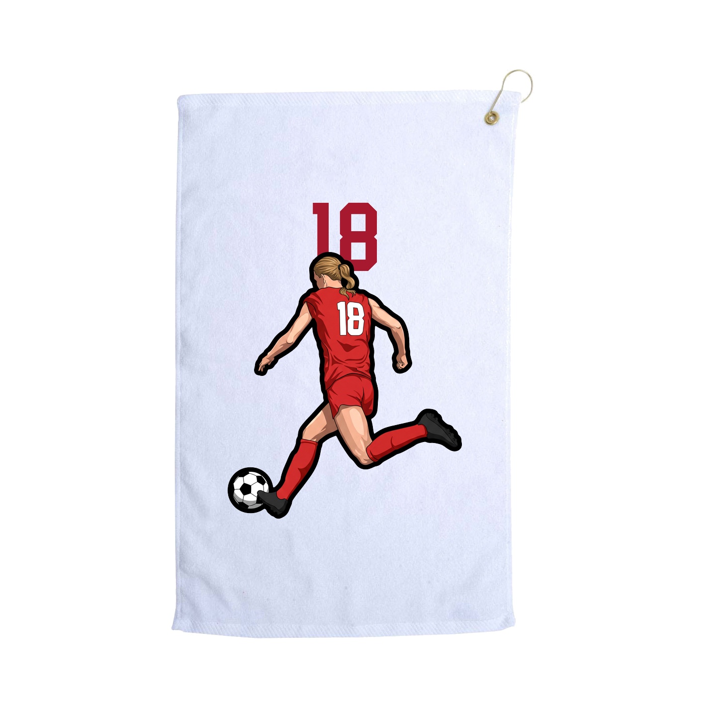 Golf Towel — Number Top in White