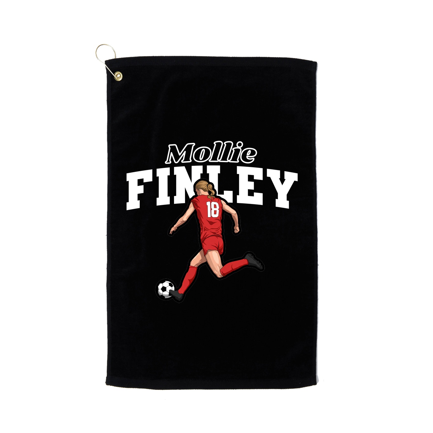 Golf Towel — Name Arch in Black