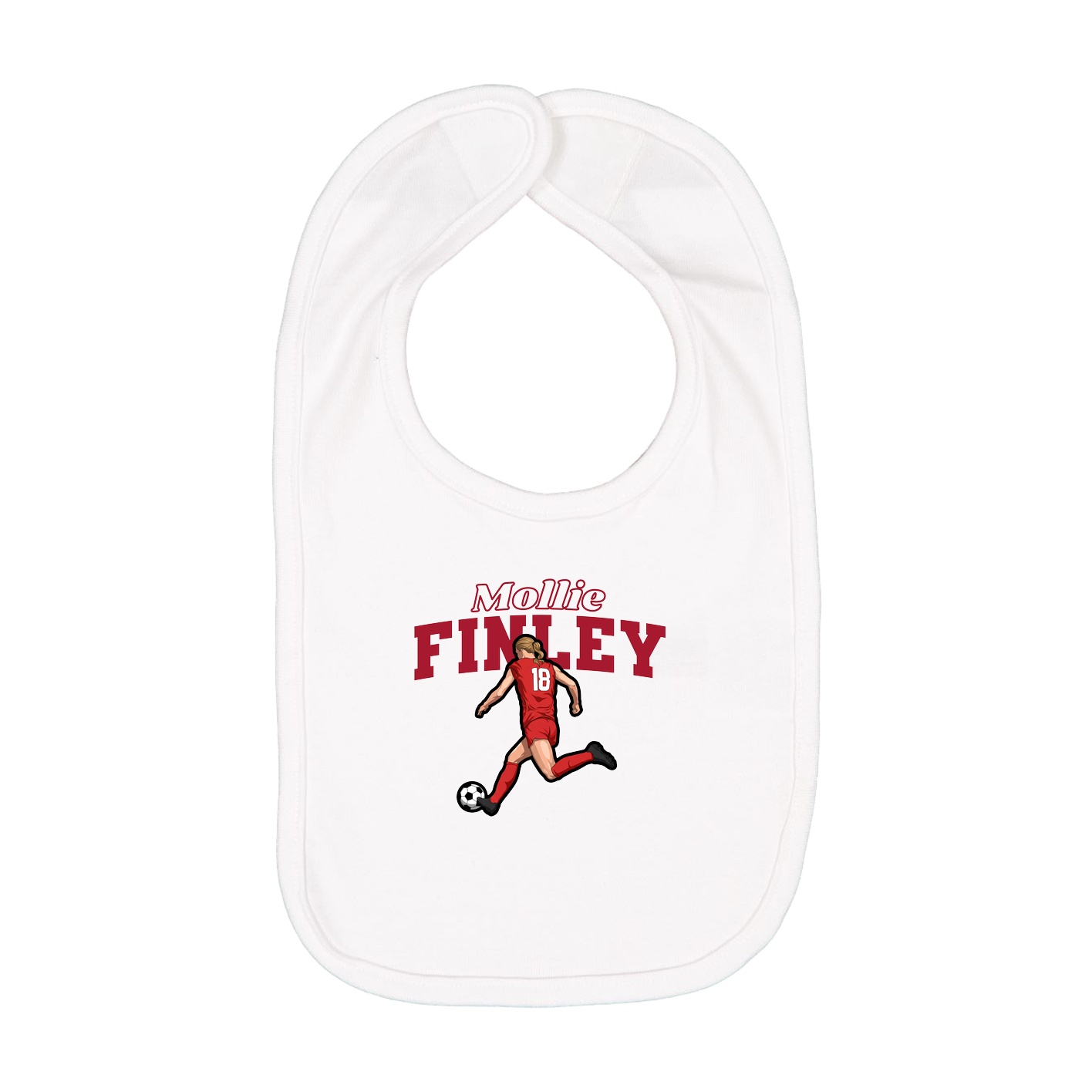 Infant Bib — Name Arch in White