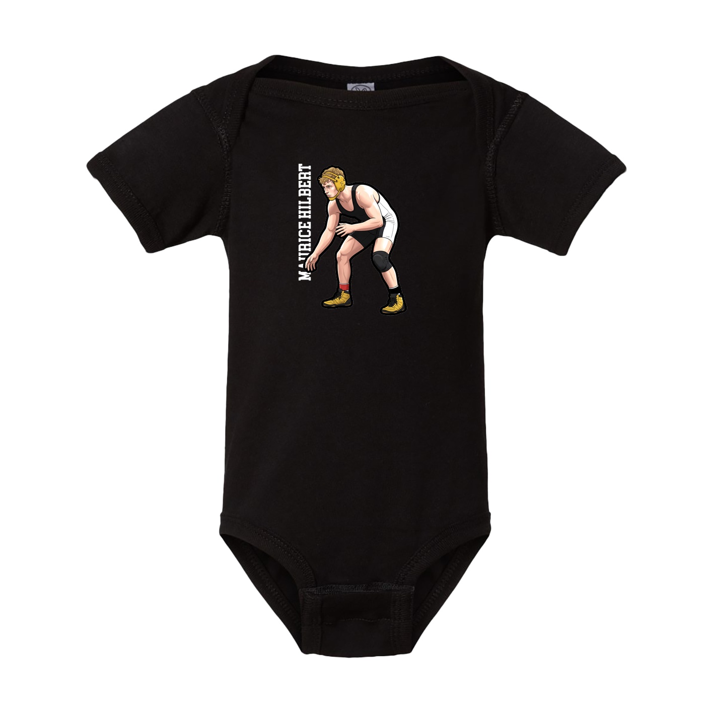Baby Onesie — Name Vertical in Black