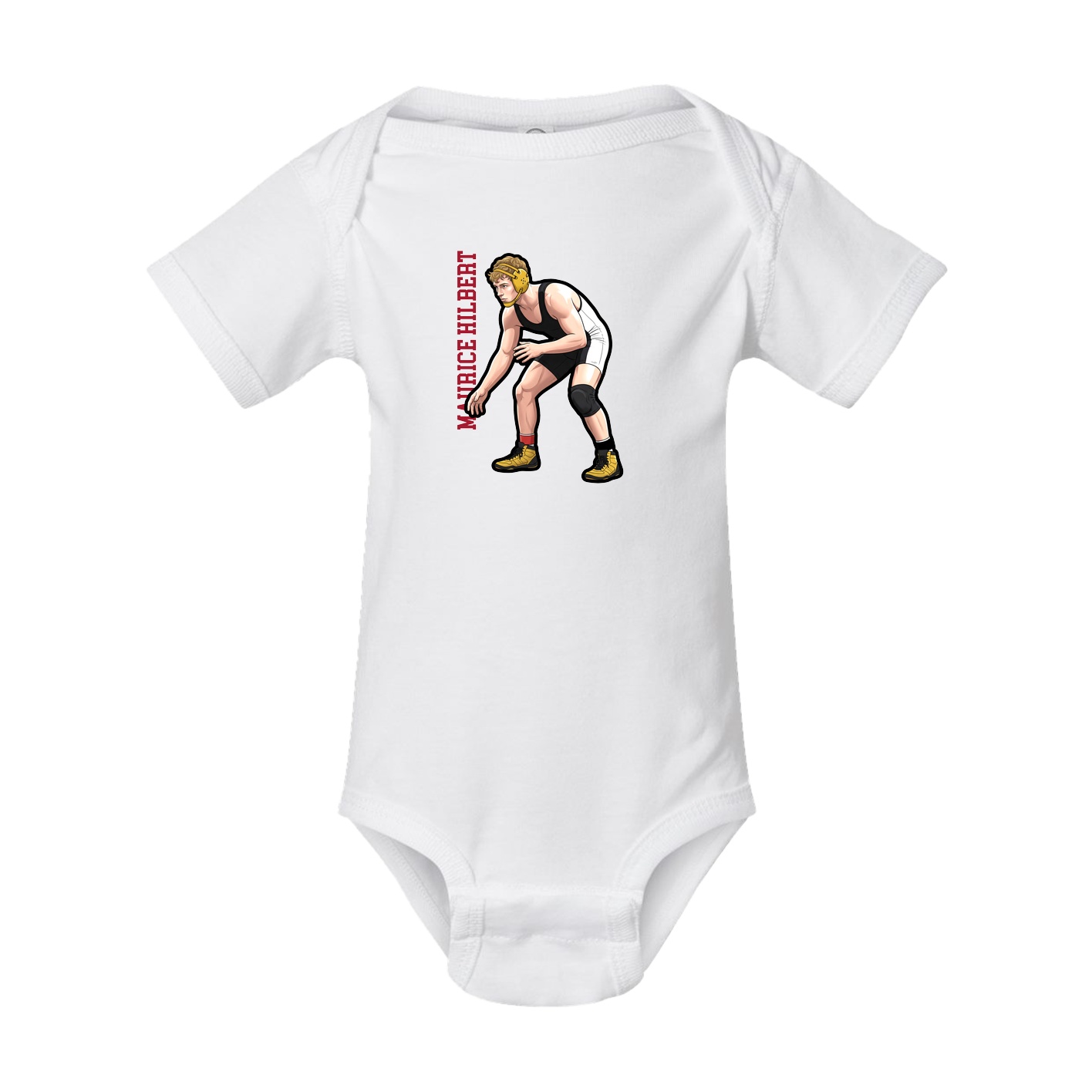 Baby Onesie — Name Vertical in White