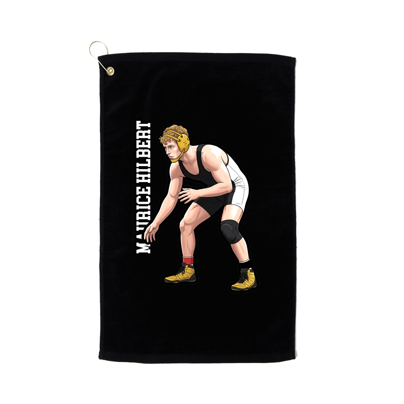 Golf Towel — Name Vertical in Black