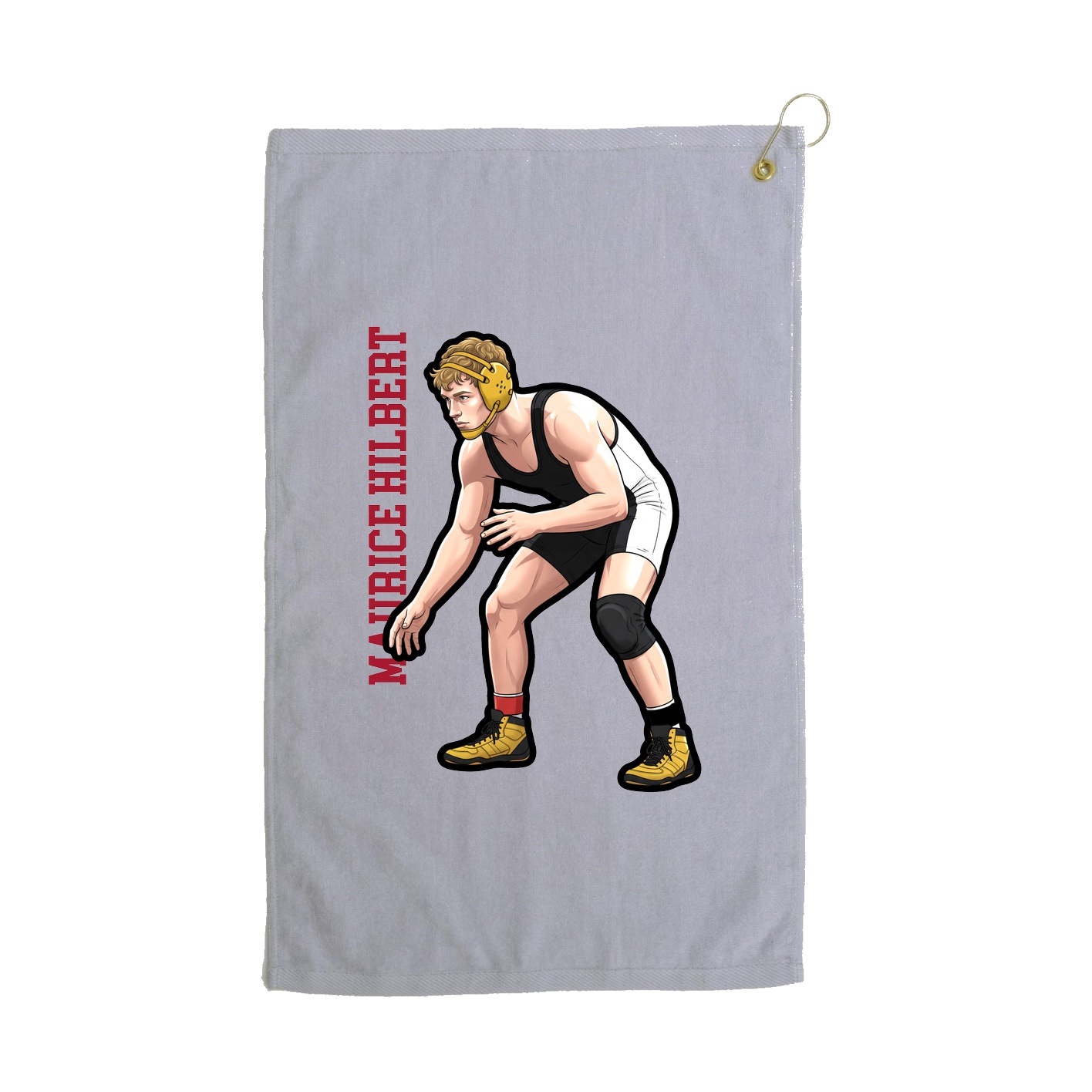 Golf Towel — Name Vertical in Grey