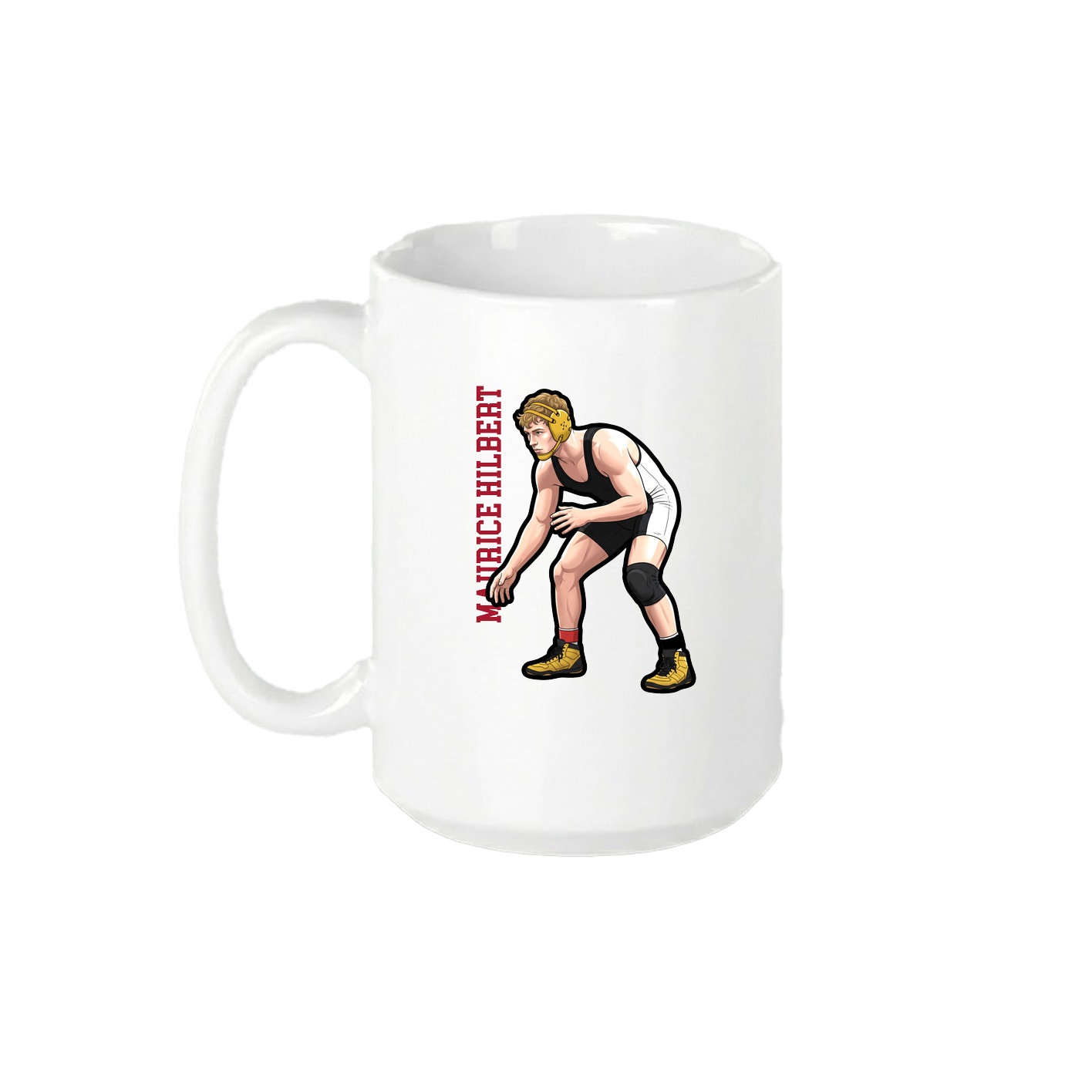 15oz Coffee Mug — Name Vertical in White