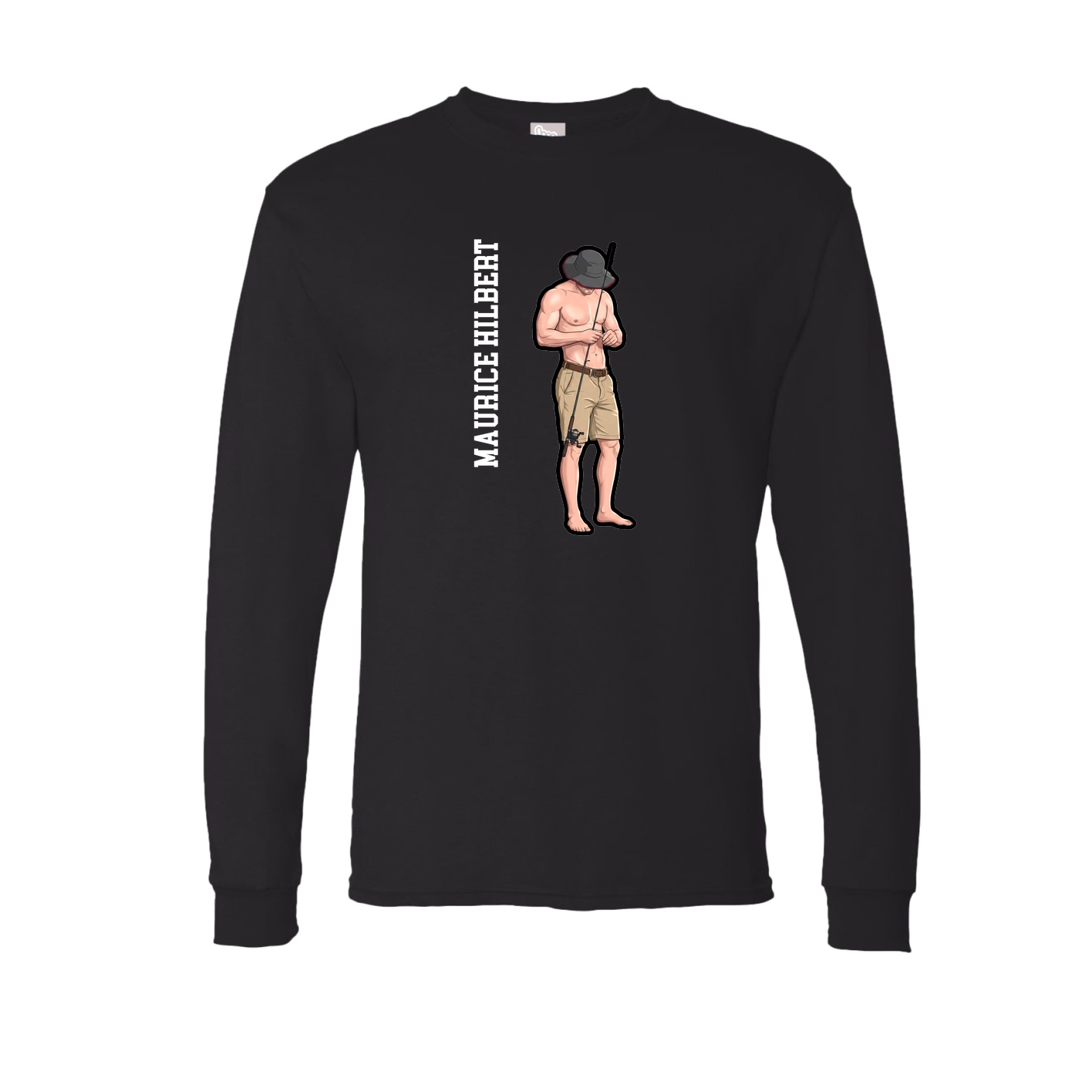 Long Sleeve Tee — Name Vertical in Black