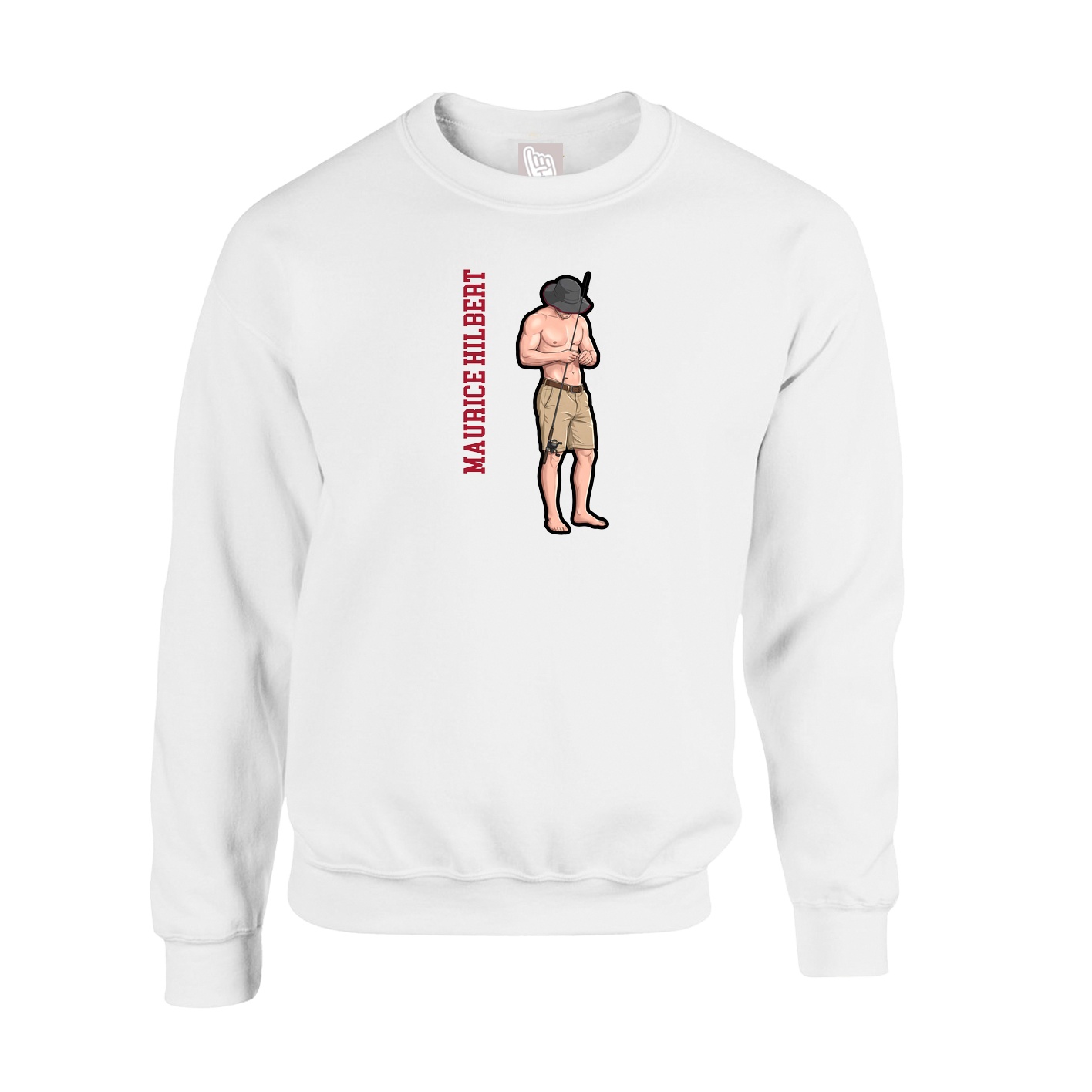 Fleece Crew — Name Vertical in White