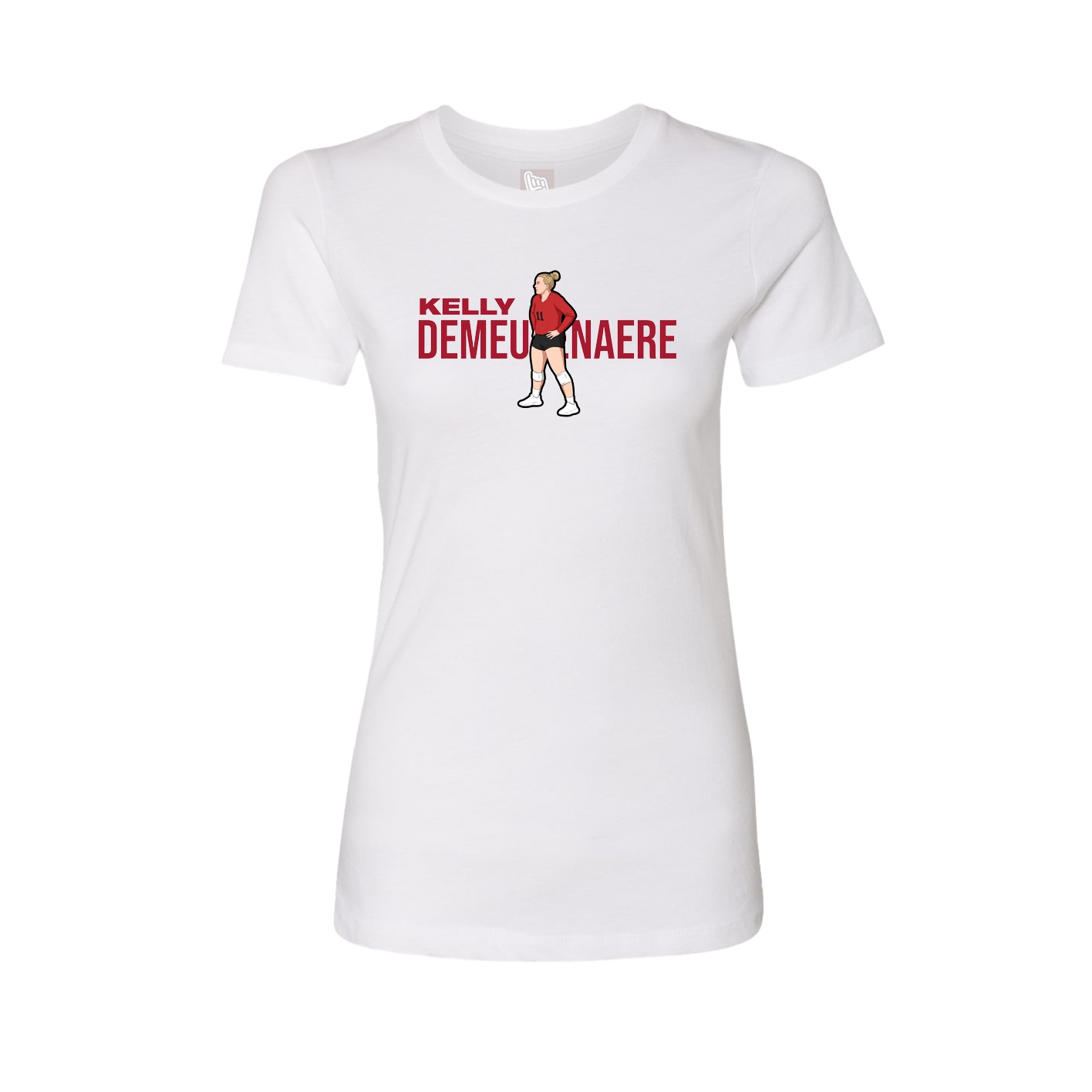 Fitted Women's Tee — Player Name in White