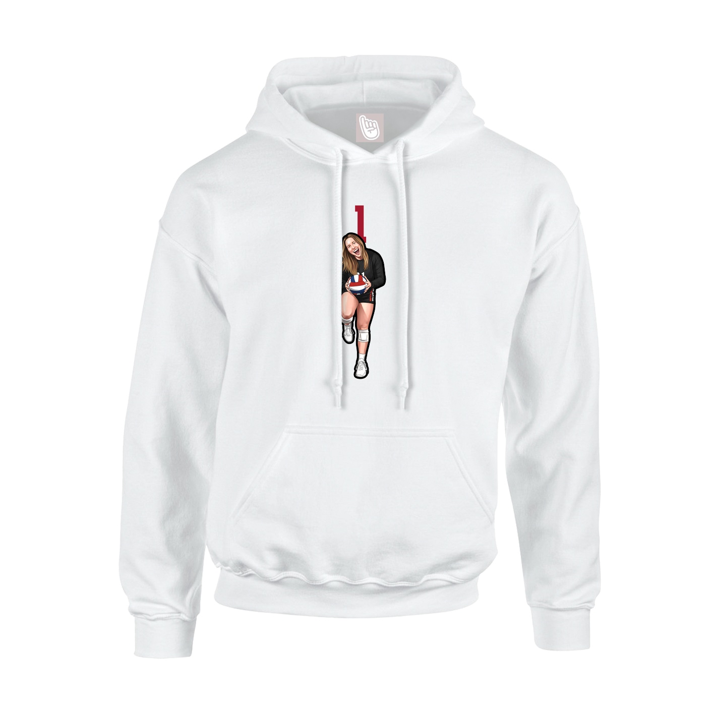 Youth Hoodie — Number Top in White