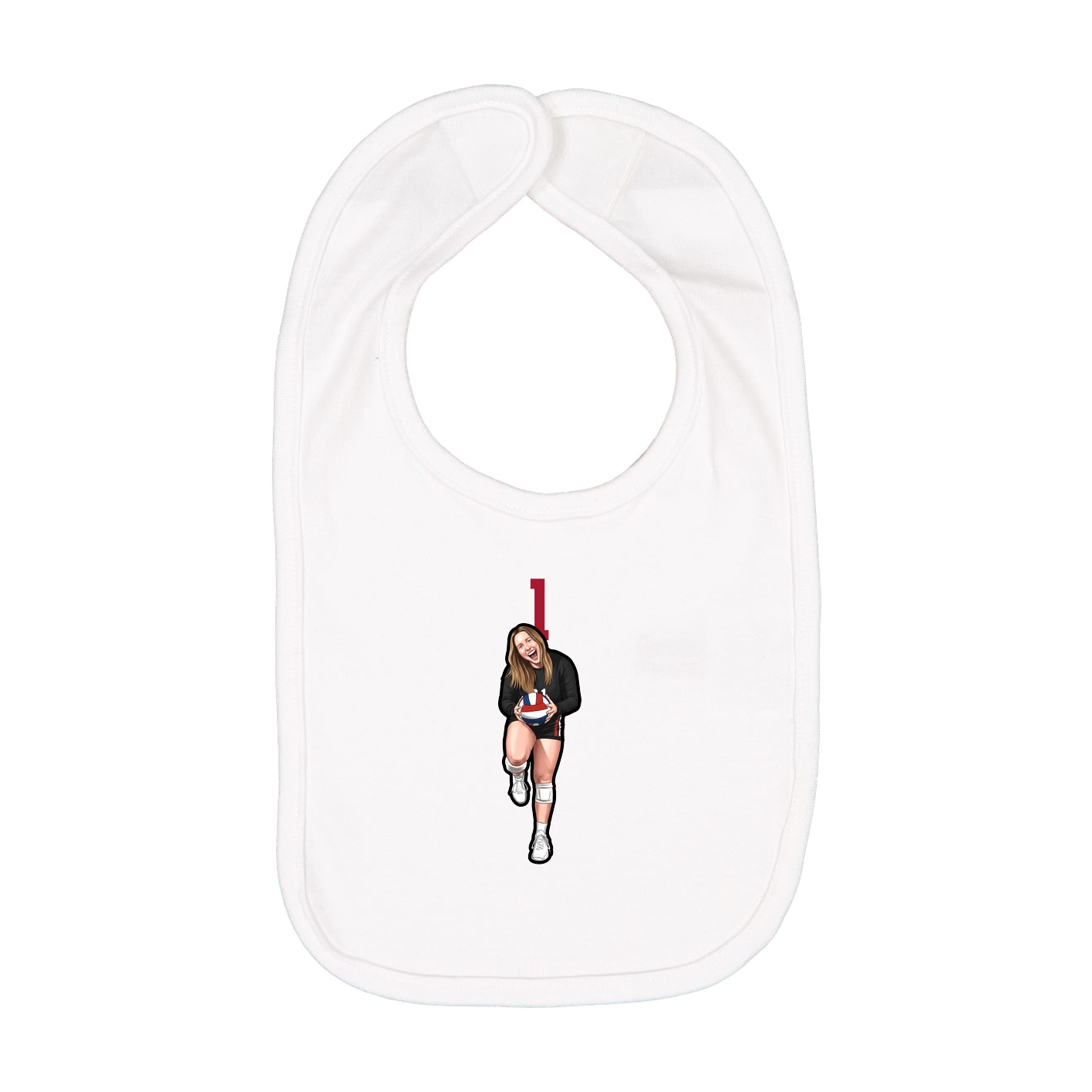 Infant Bib — Number Top in White