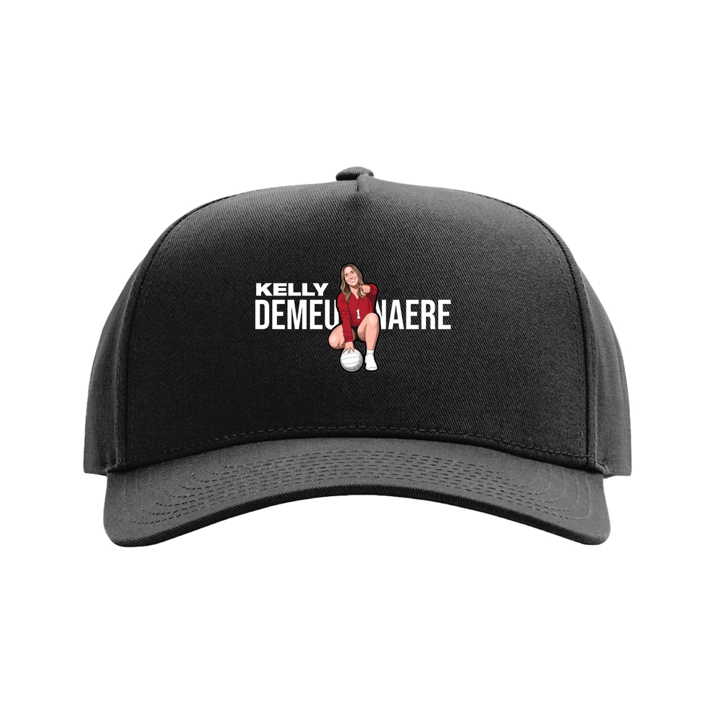 Full Fabric Five-Panel Champ Cap — Player Name in Black