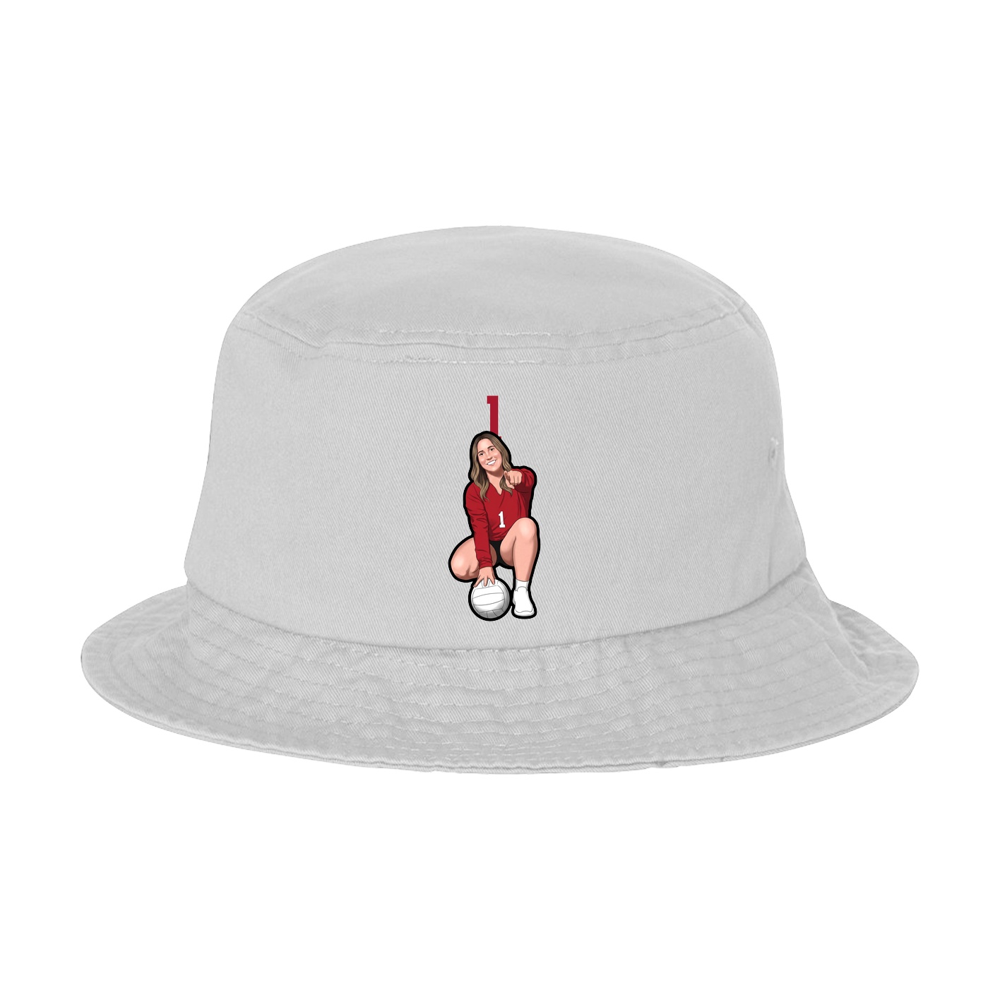 Bucket Cap — Number Top in White