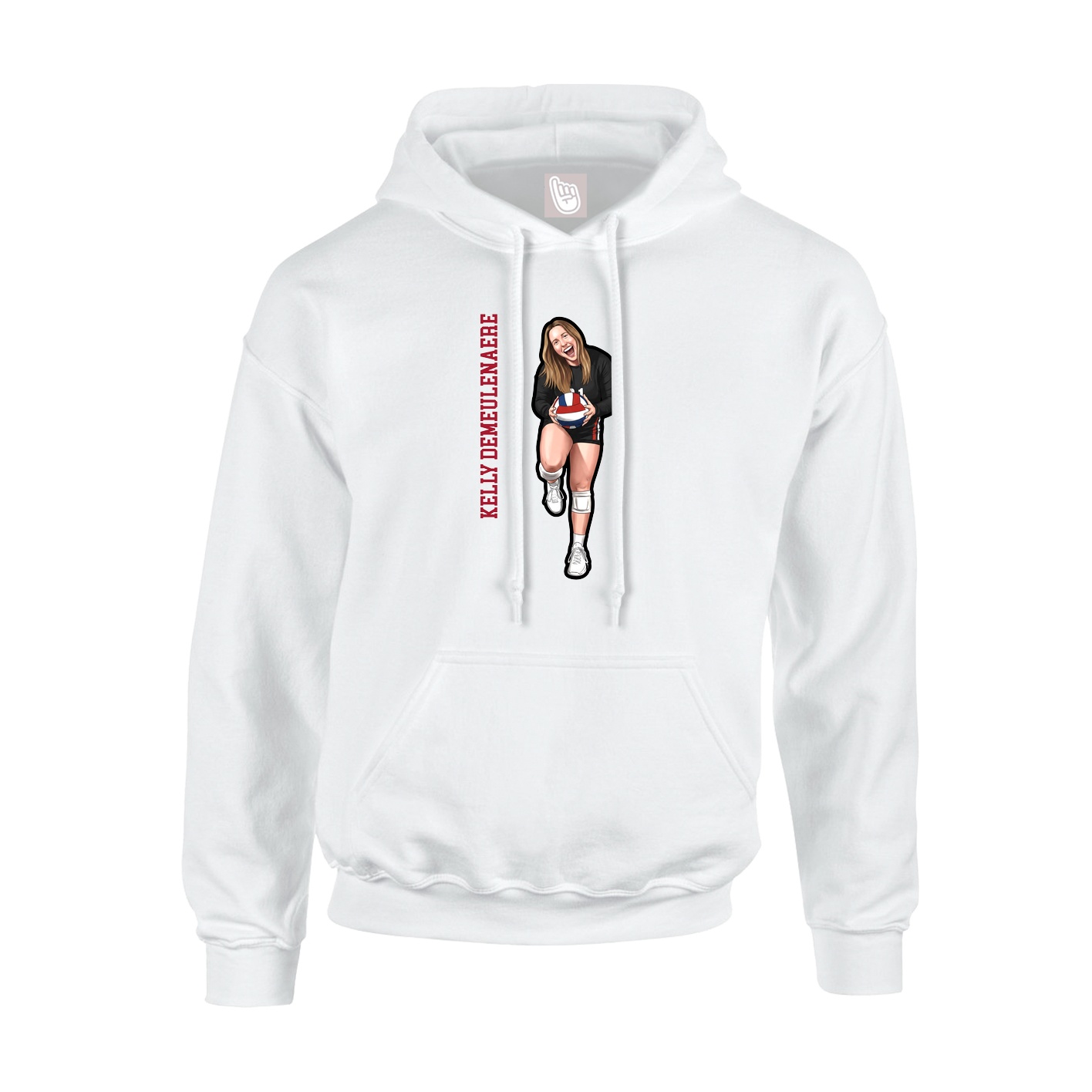 Youth Hoodie — Name Vertical in White