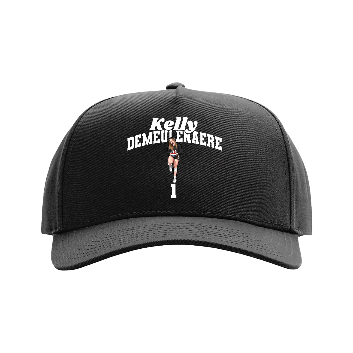 Full Fabric Five-Panel Champ Cap — Signature Arch in Black