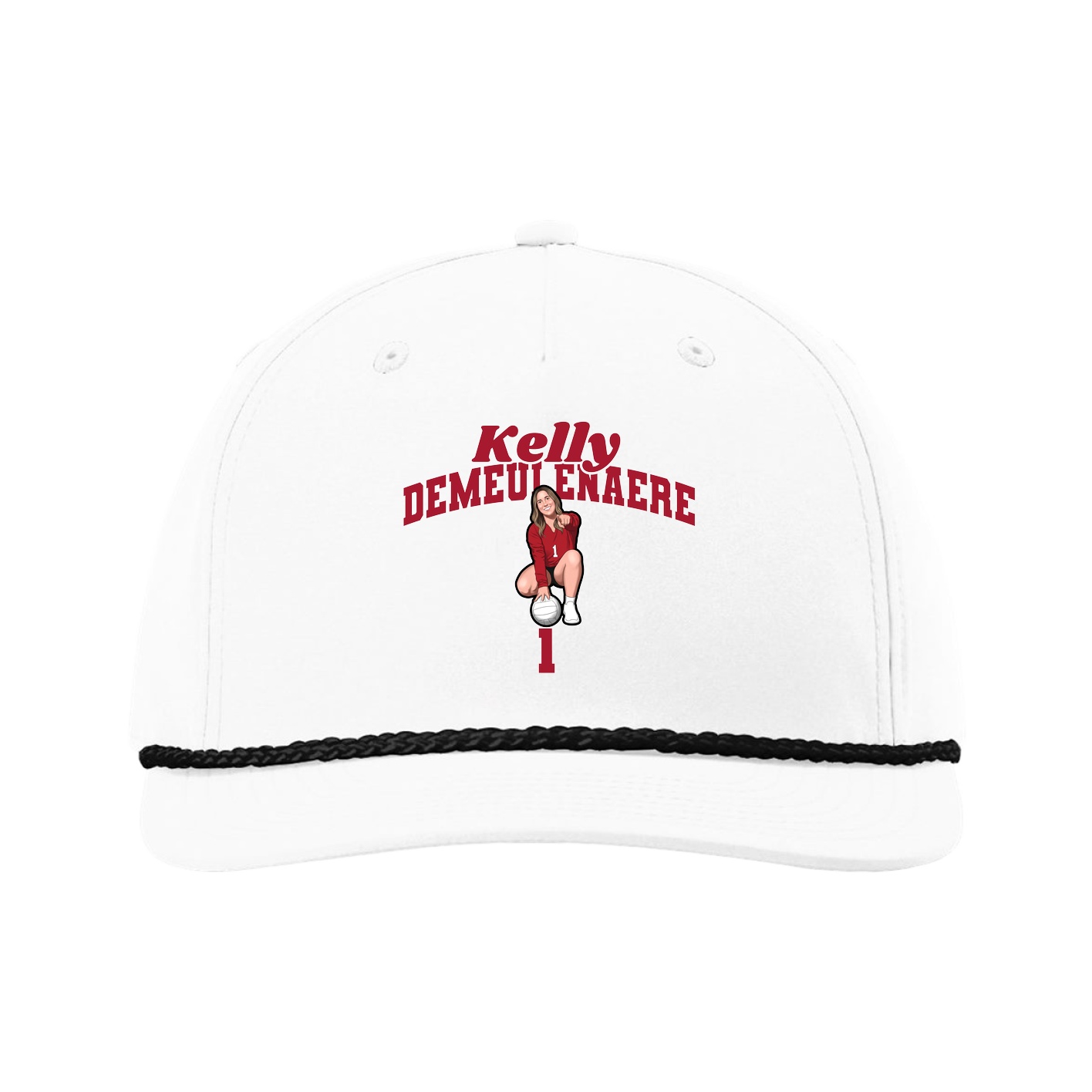 Five-Panel Classic Rope Cap — Signature Arch in White