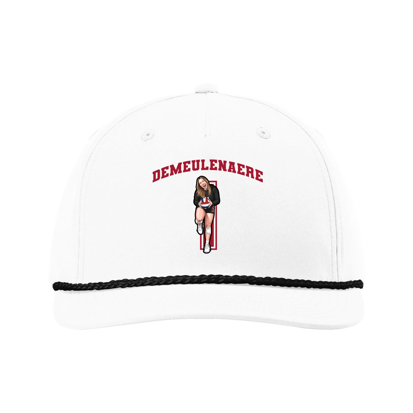 Five-Panel Classic Rope Cap — Number in White