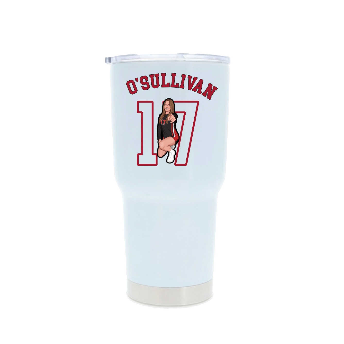 30oz Stainless Steel Tumbler — Shirsey Arch in White