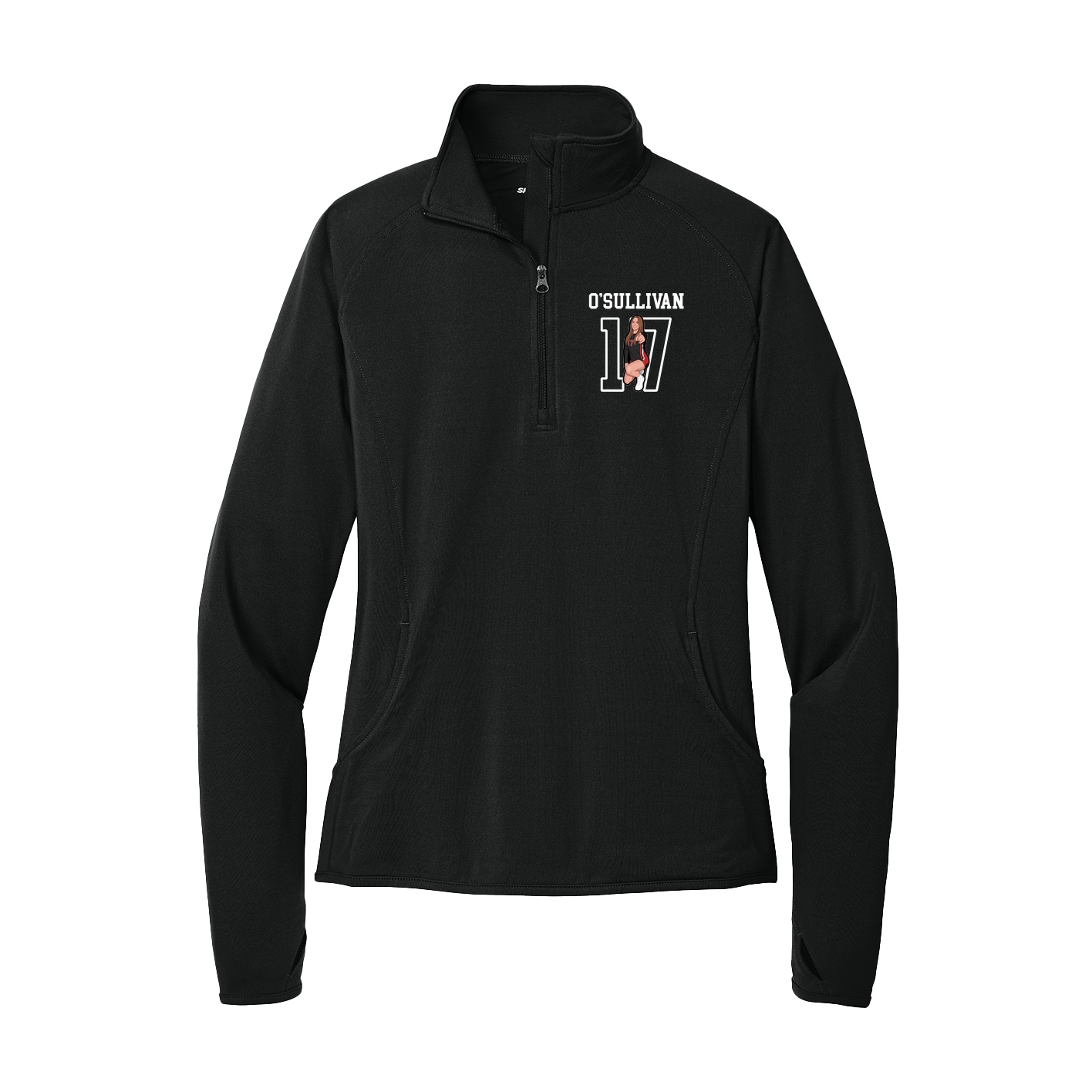 Women's Q-Zip Pullover — Shirsey in Black
