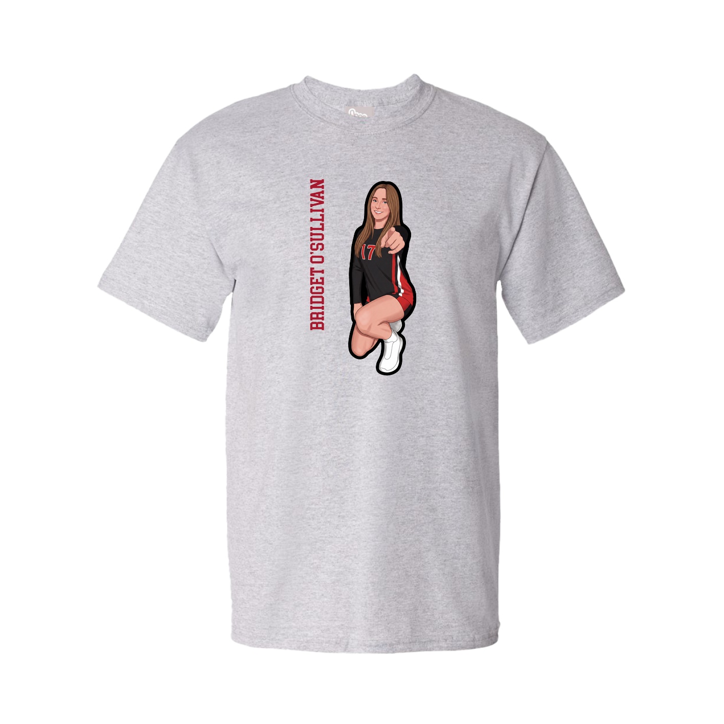 Youth Tee — Name Vertical in Grey