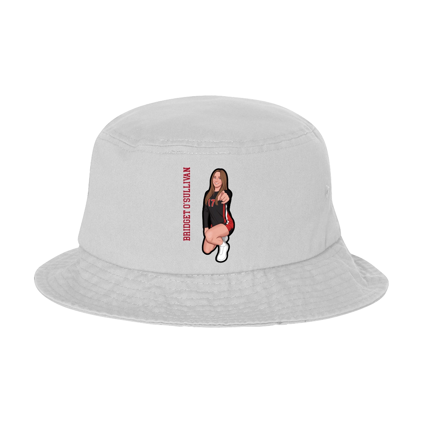 Bucket Cap — Name Vertical in White