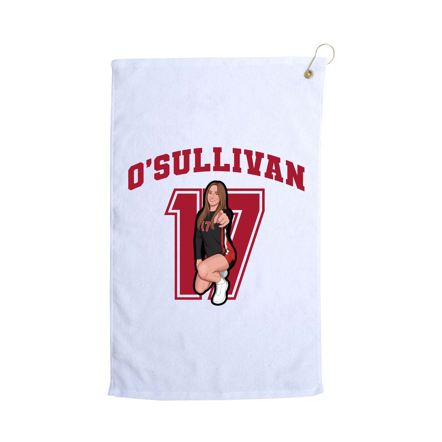 Golf Towel — Number in White