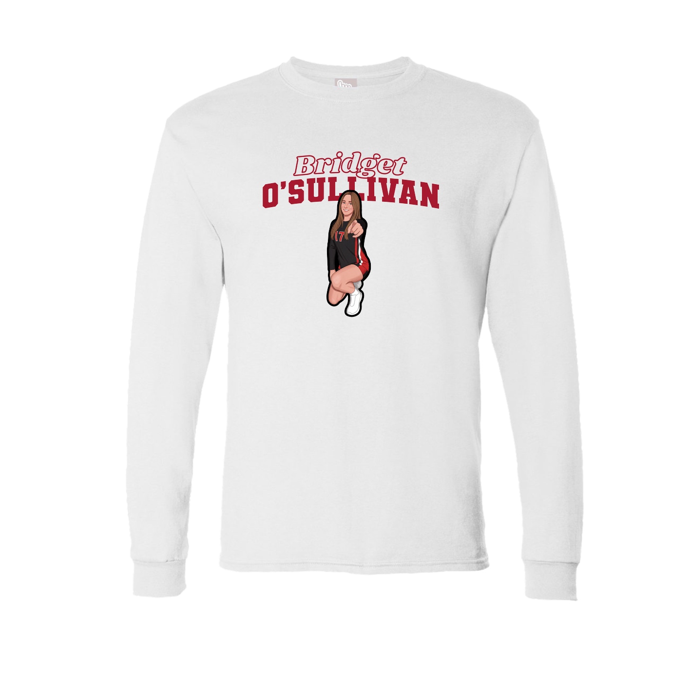 Long Sleeve Tee — Name Arch in White