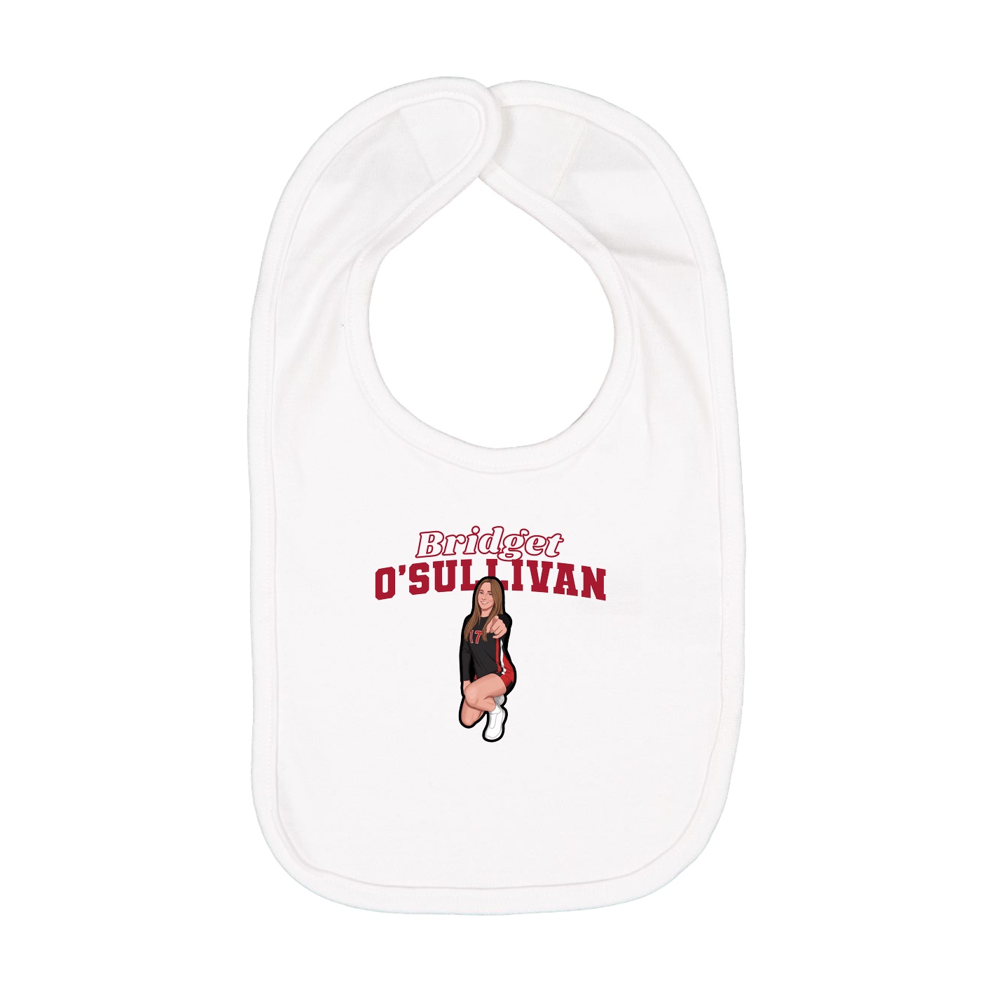 Infant Bib — Name Arch in White