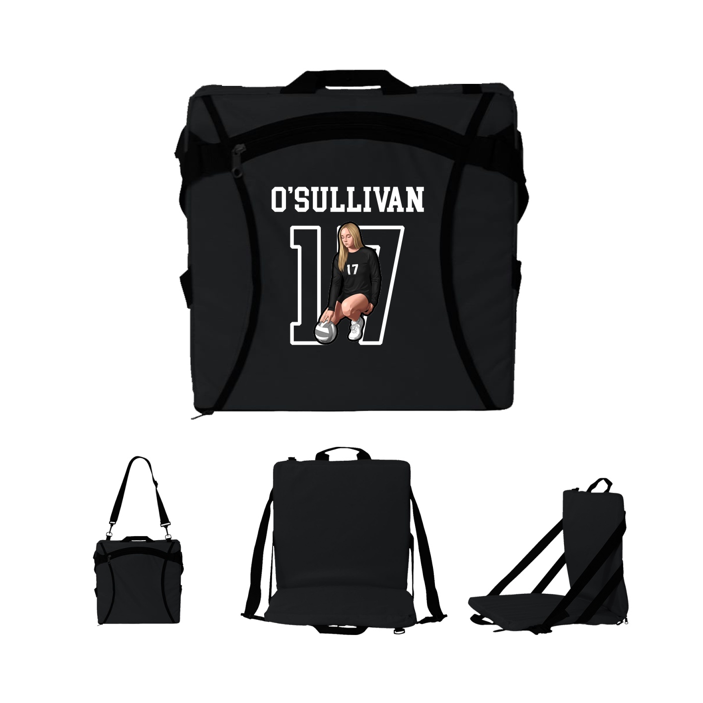 Folding Stadium Seat — Shirsey in Black