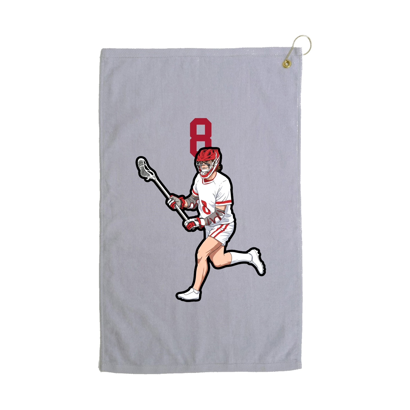 Golf Towel — Number Top in Grey