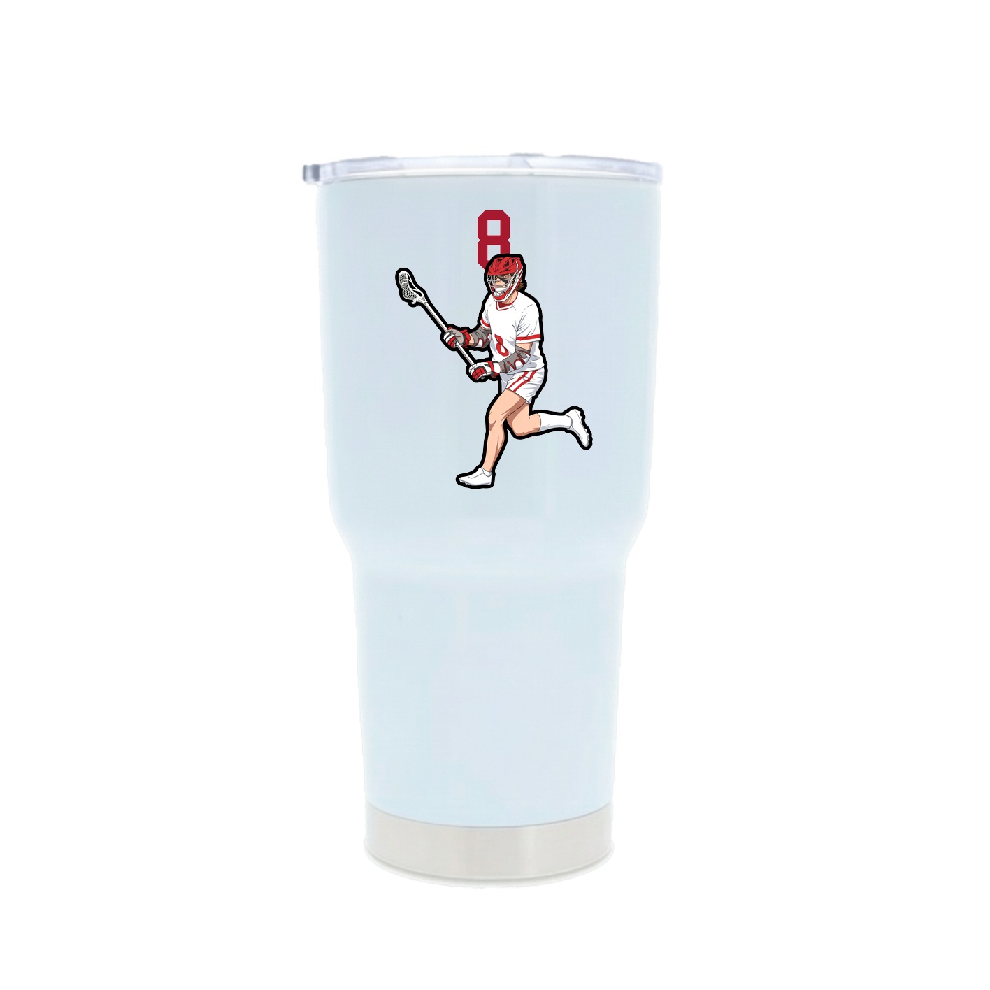 30oz Stainless Steel Tumbler — Number Top in White