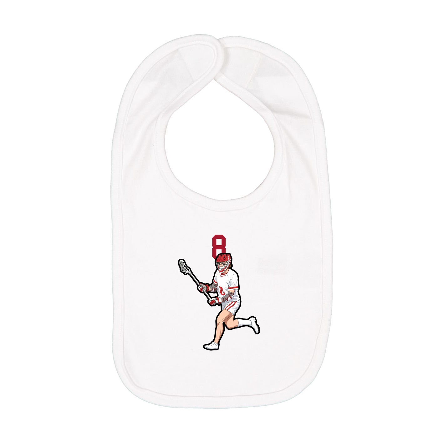 Infant Bib — Number Top in White