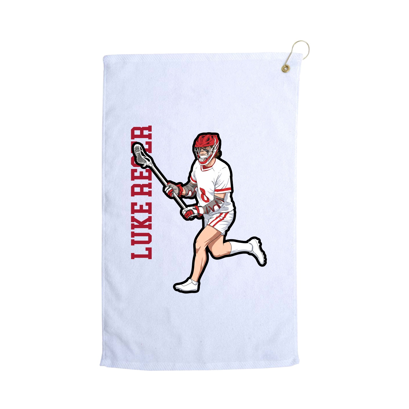 Golf Towel — Name Vertical in White