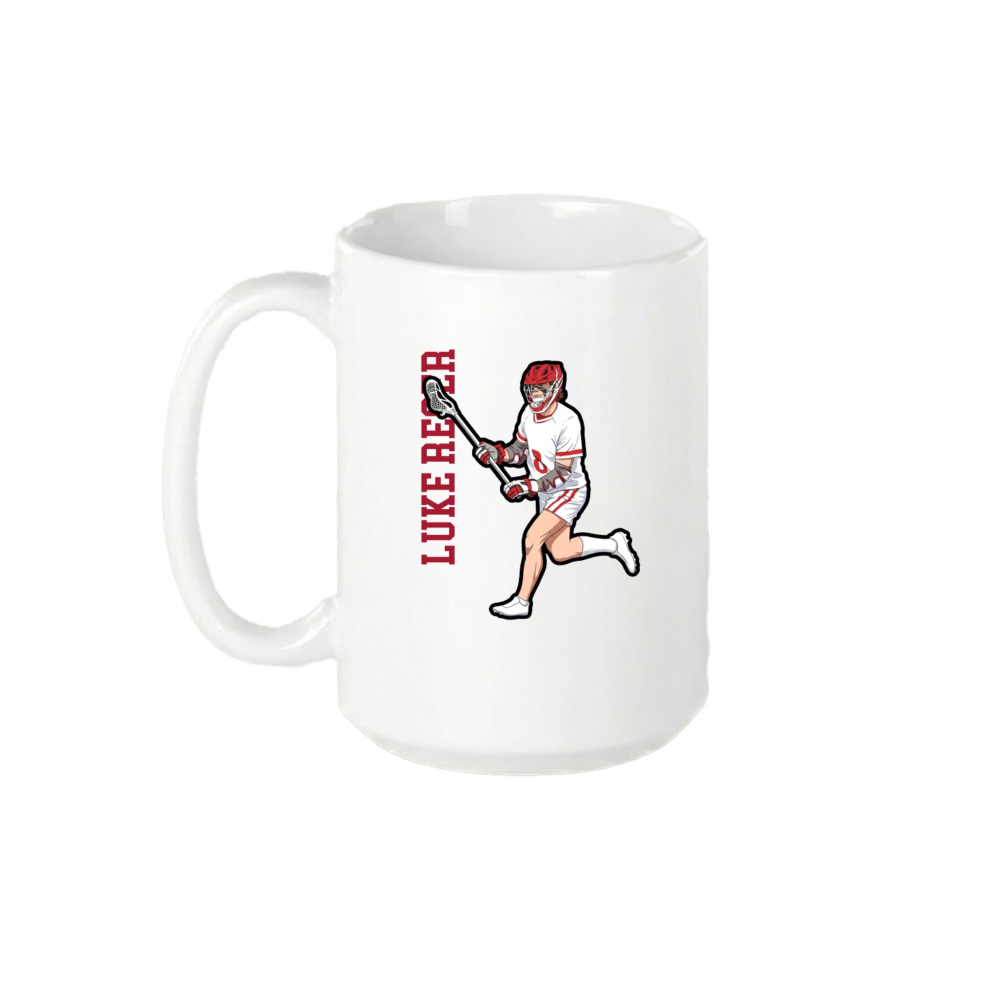15oz Coffee Mug — Name Vertical in White