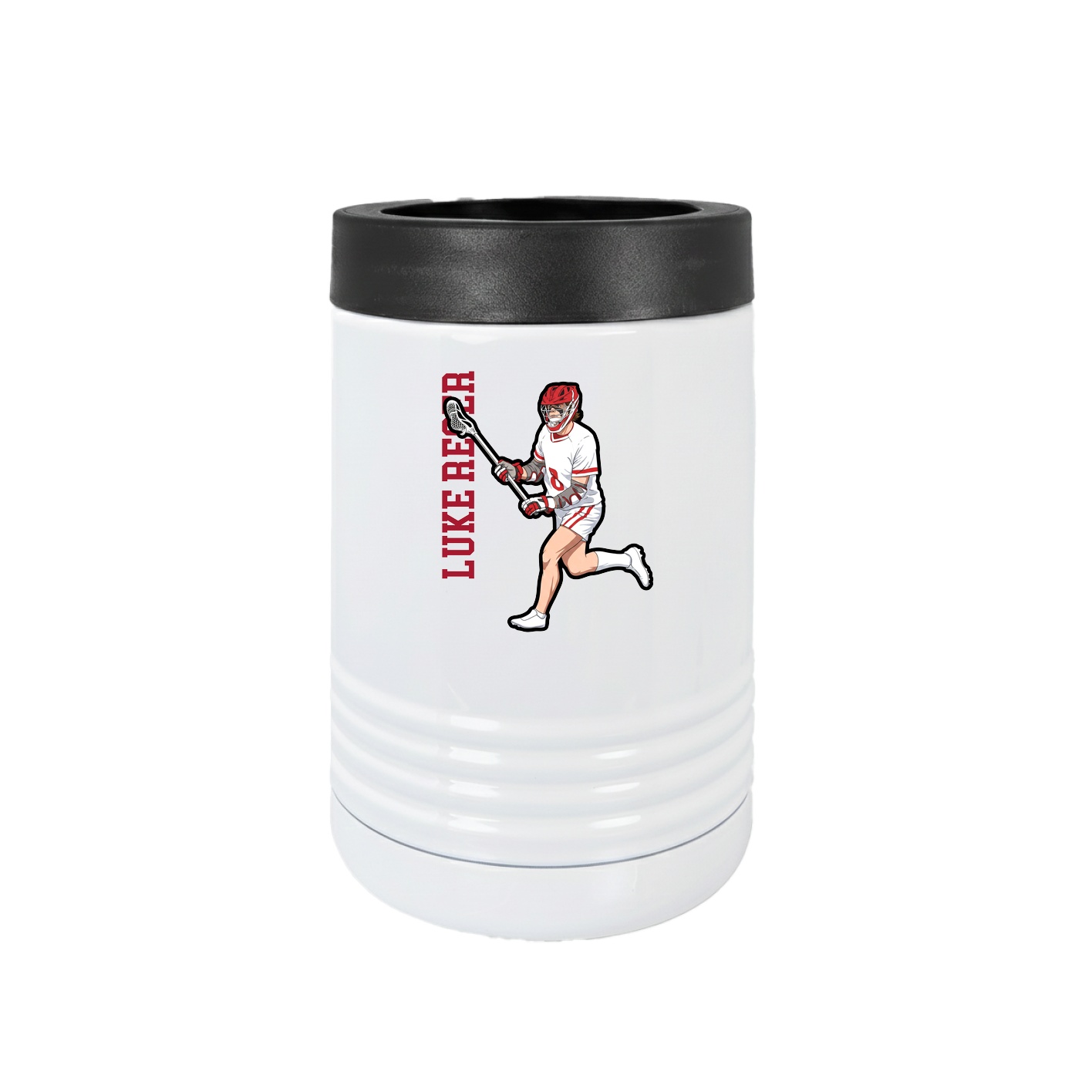 Beverage Holder — Name Vertical in White