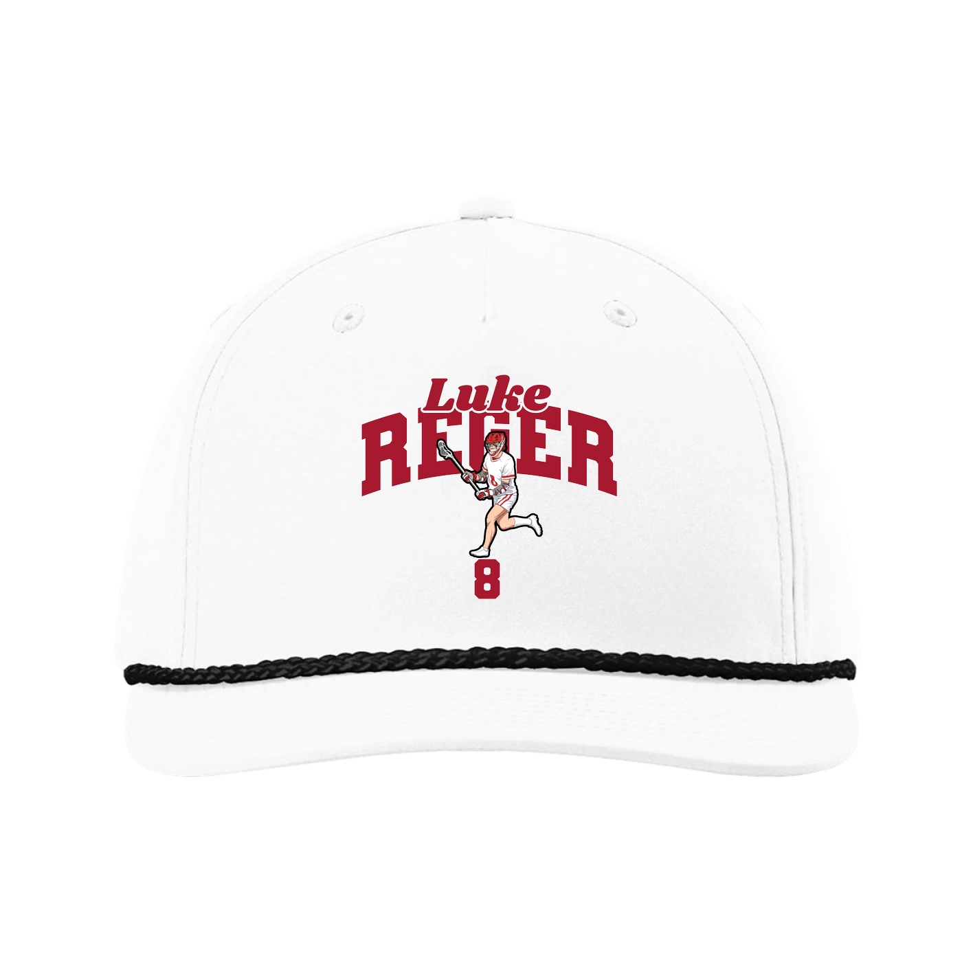 Five-Panel Classic Rope Cap — Signature Arch in White