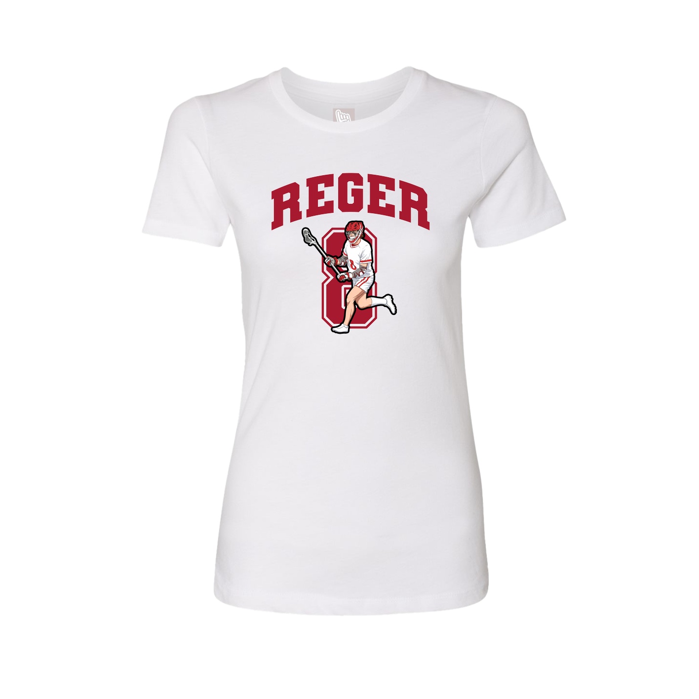 Fitted Women's Tee — Number in White