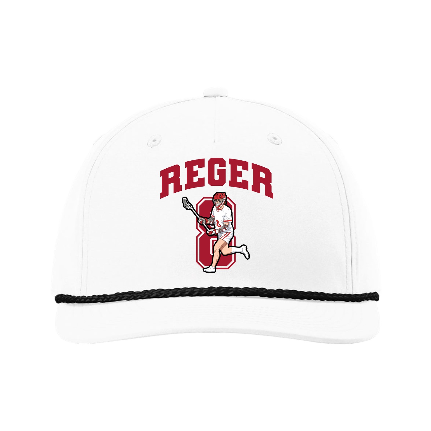 Five-Panel Classic Rope Cap — Number in White