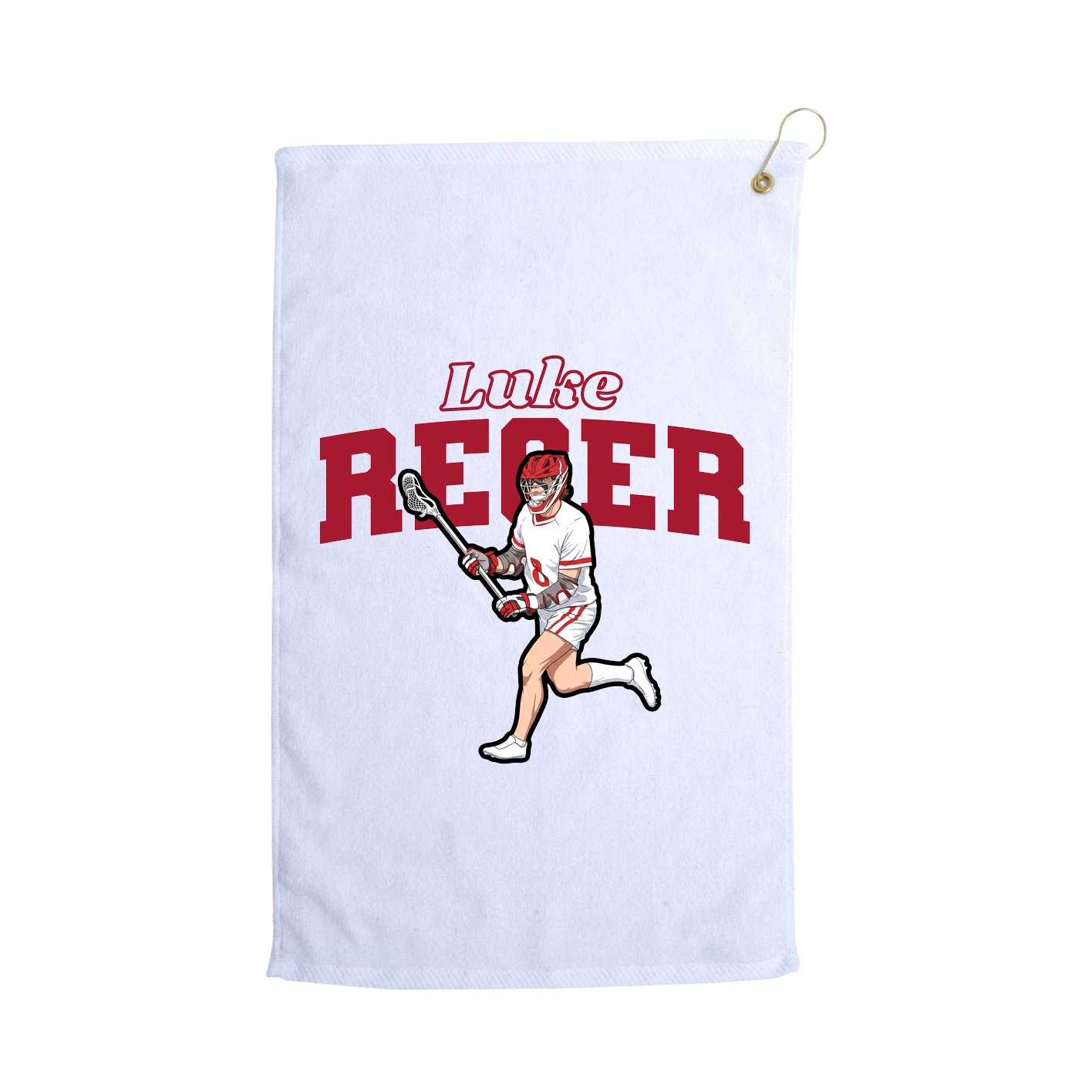 Golf Towel — Name Arch in White