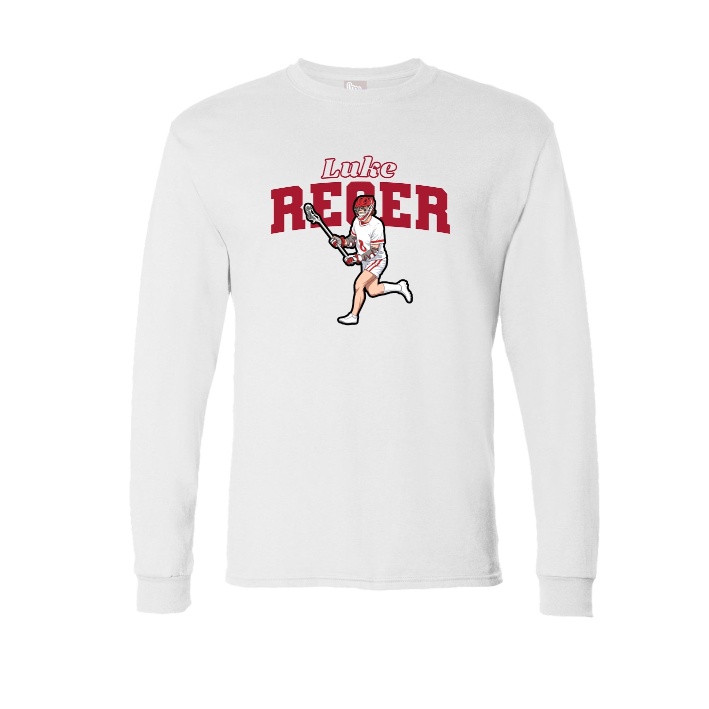 Long Sleeve Tee — Name Arch in White