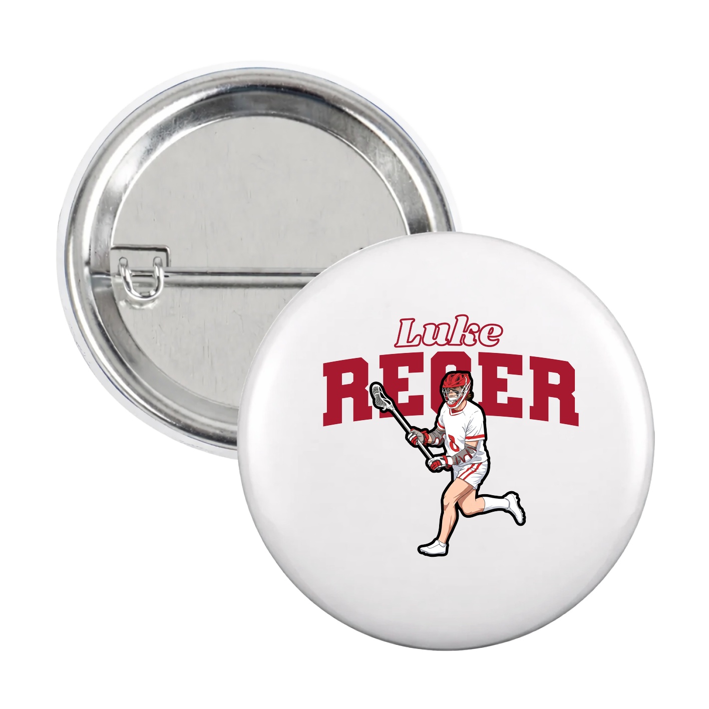Game Day Button — Name Arch in White