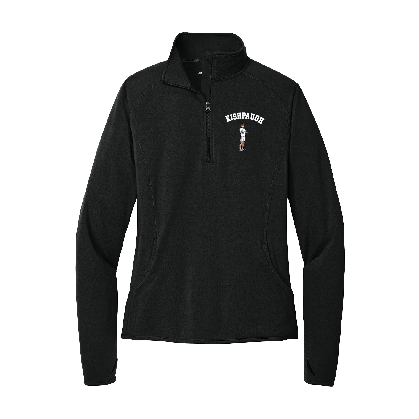 Women's Q-Zip Pullover — Shirsey Arch in Black