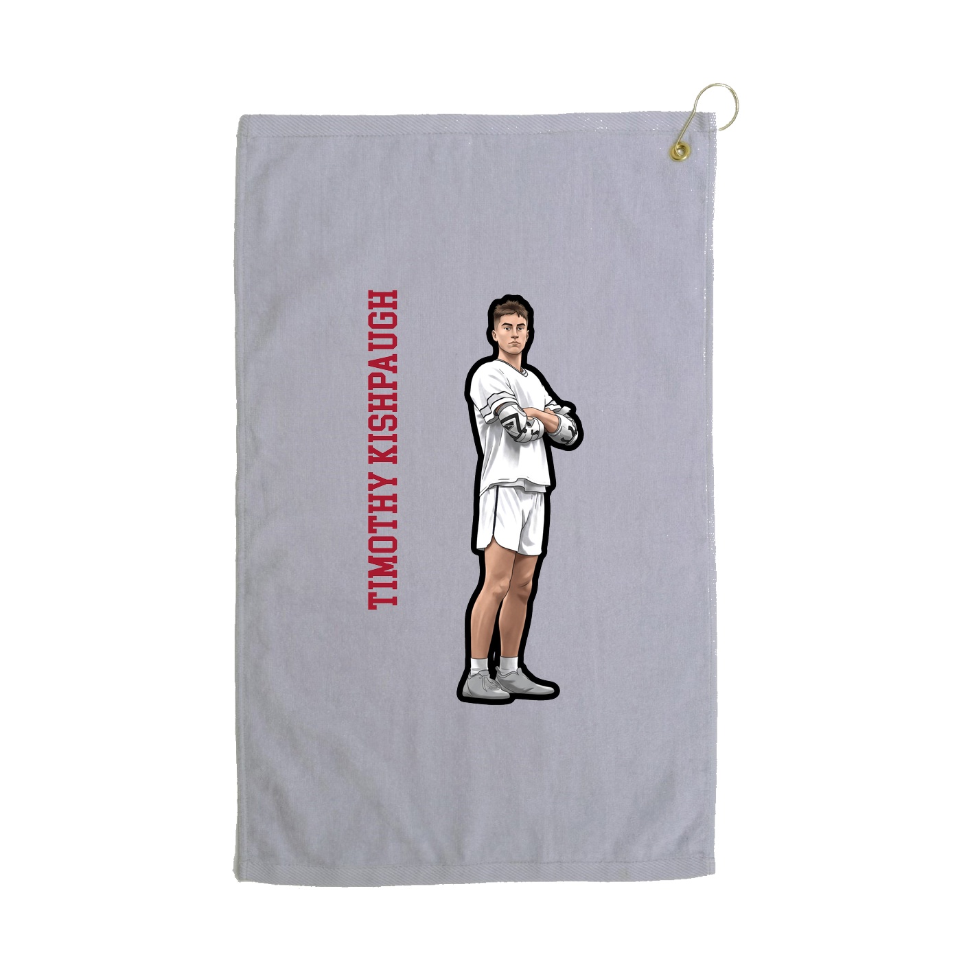 Golf Towel — Name Vertical in Grey