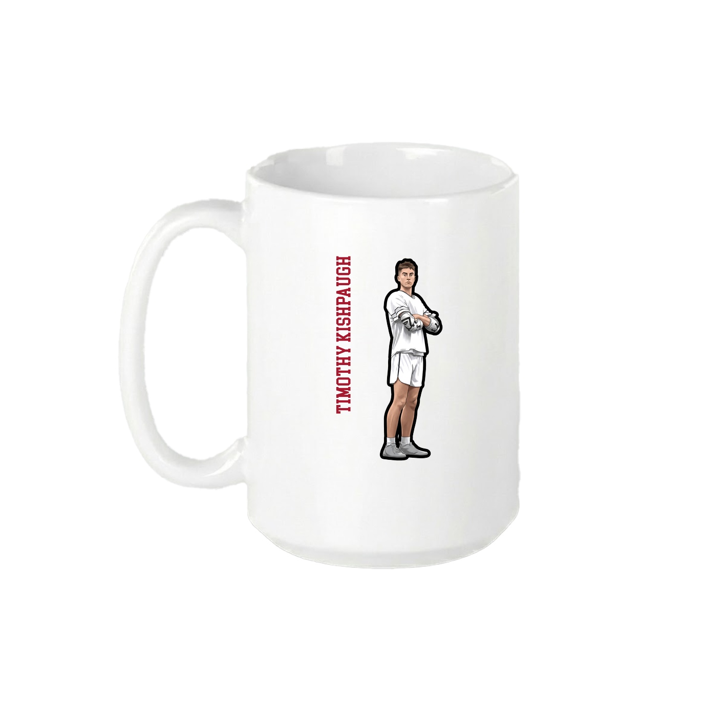 15oz Coffee Mug — Name Vertical in White
