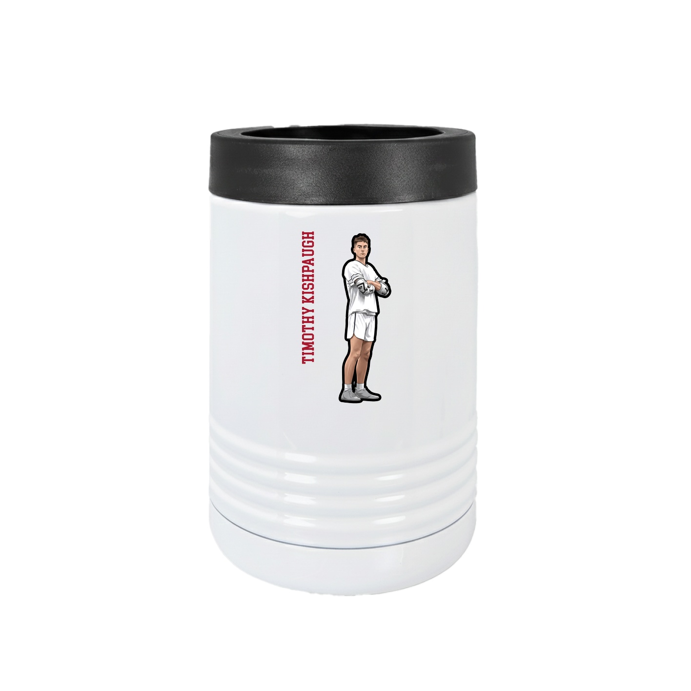 Beverage Holder — Name Vertical in White