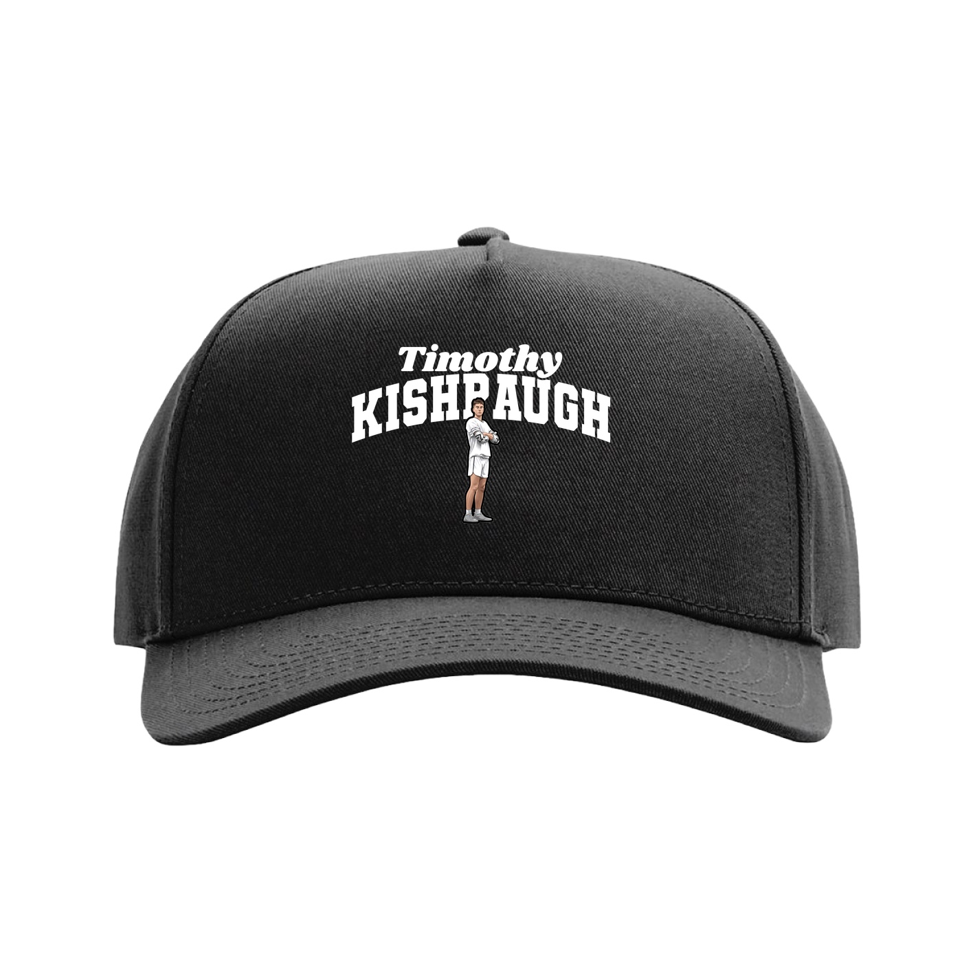 Full Fabric Five-Panel Champ Cap — Signature Arch in Black