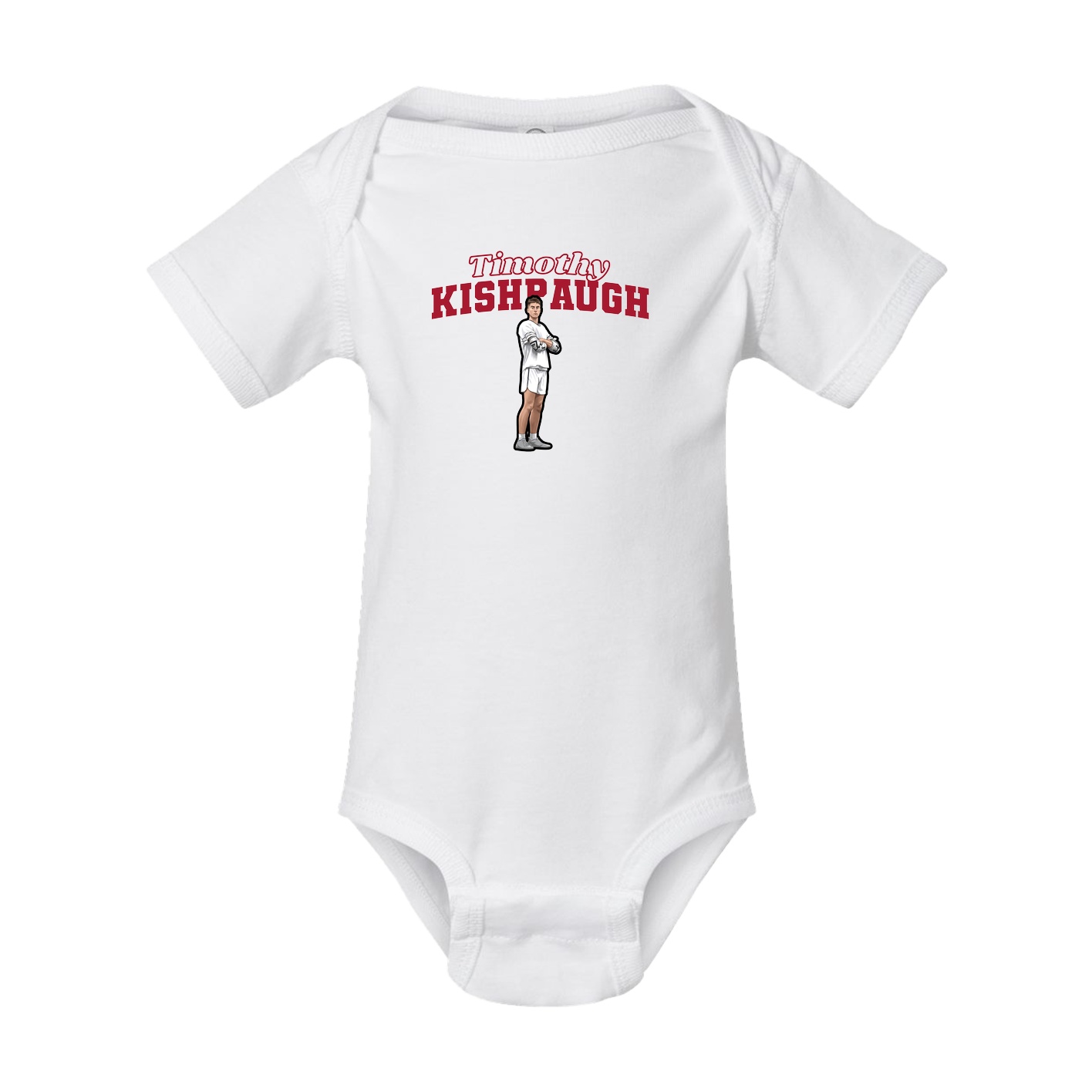 Baby Onesie — Name Arch in White